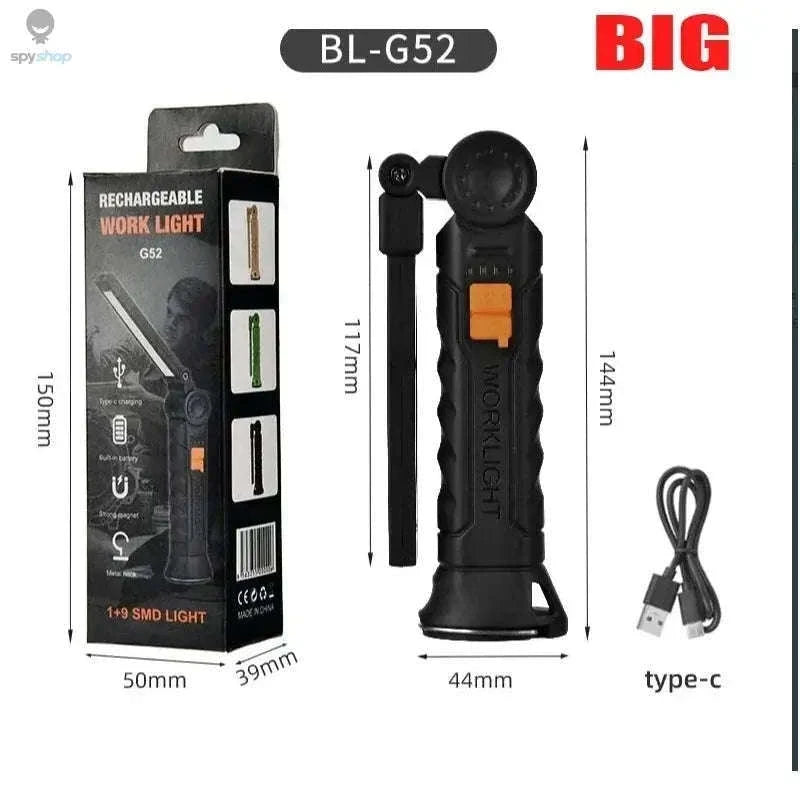 Portable COB LED Work Light with USB Rechargeable Magnetic Base-BIG-box