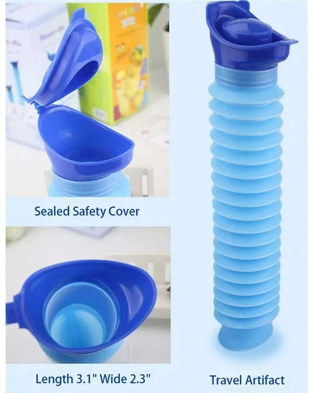 Portable Collapsible Car Urinal with Leakproof Design for Travel-Urinal and Aid