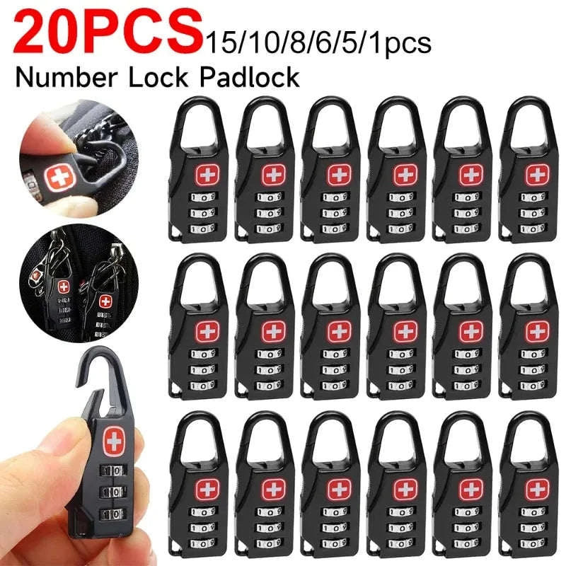 Portable Combination Code Lock for Bags and Travel Gear-5PCS