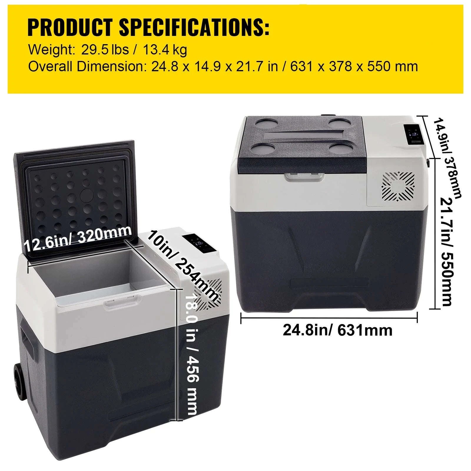 Portable Compressor Cooler 15L-55L 12V/24V DC 110-240V AC-22L NEW / Germany