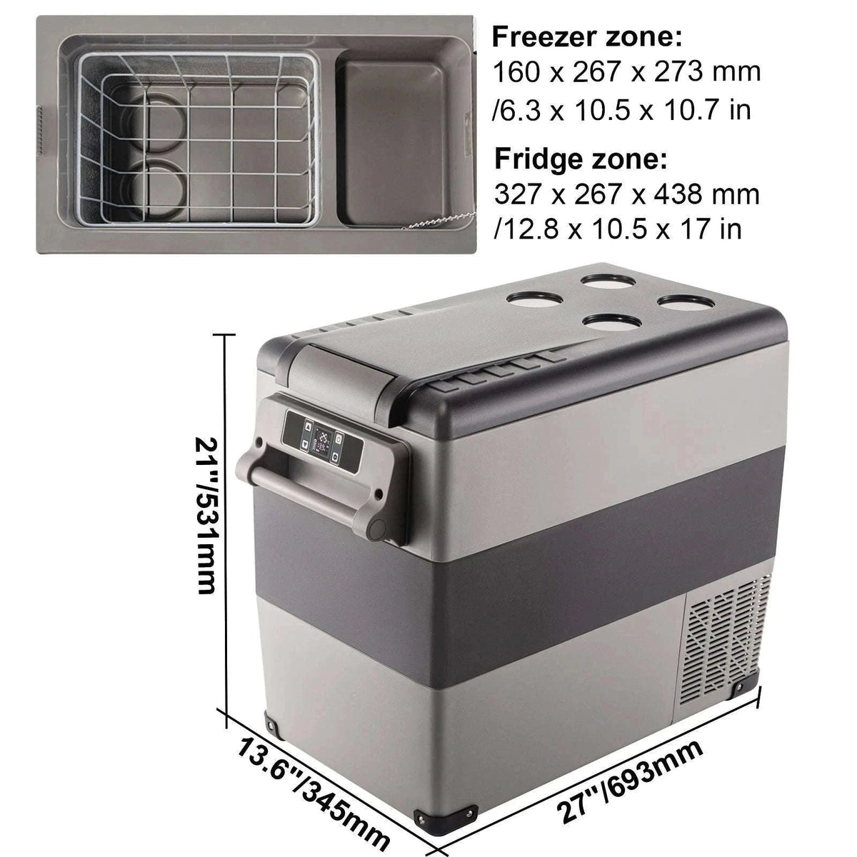 Portable Compressor Cooler 15L-55L 12V/24V DC 110-240V AC-22L NEW / Germany