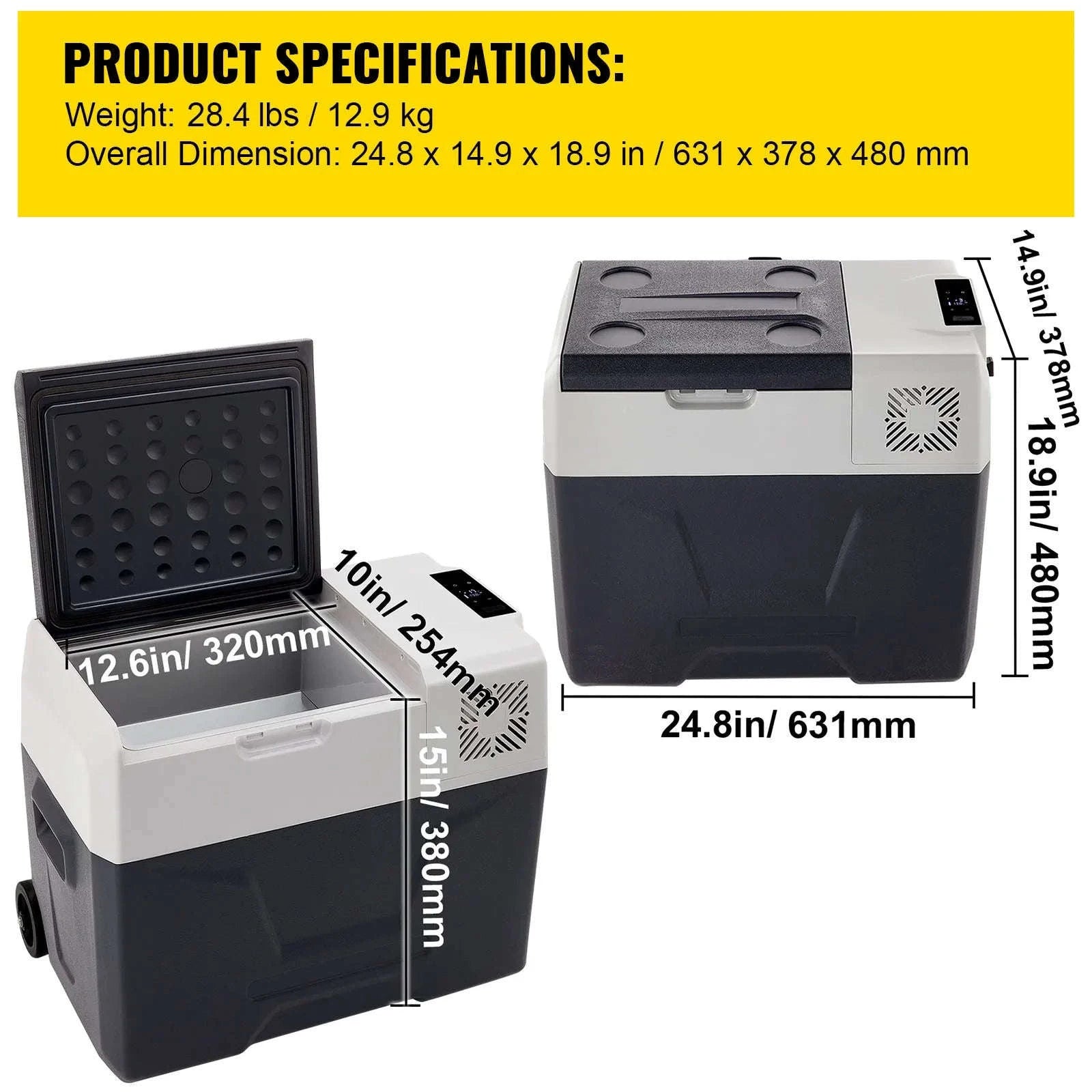 Portable Compressor Cooler 15L-55L 12V/24V DC 110-240V AC-22L NEW / Germany