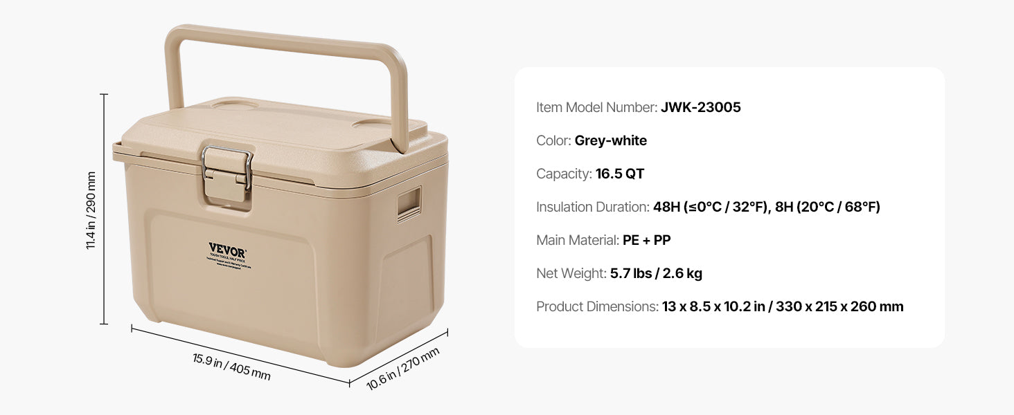 Portable Hard Cooler with Ice Retention, Heavy-Duty Handles and Cup Holder