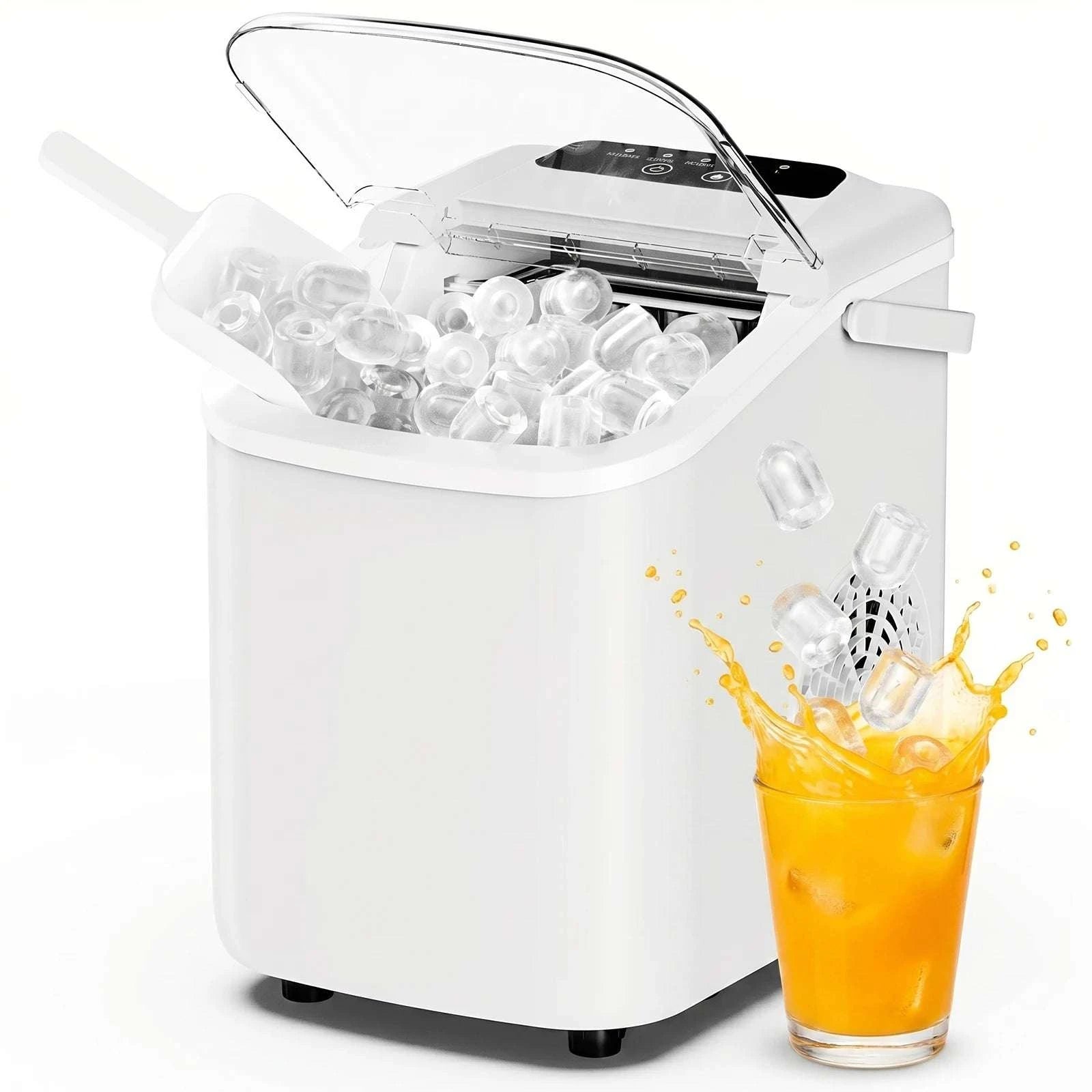 Portable Countertop Ice Maker – 9 Cubes in 6 Minutes, 26lb Daily-Pink / United States
