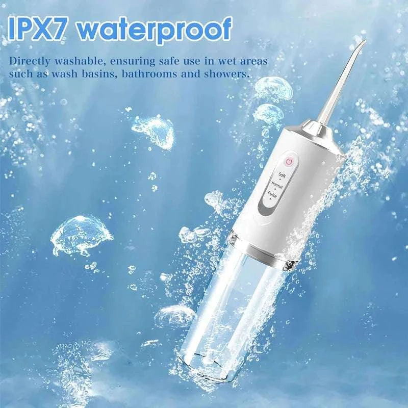 Portable Dental Water Flosser USB Rechargeable with 4 Jet Tips-059-Pink