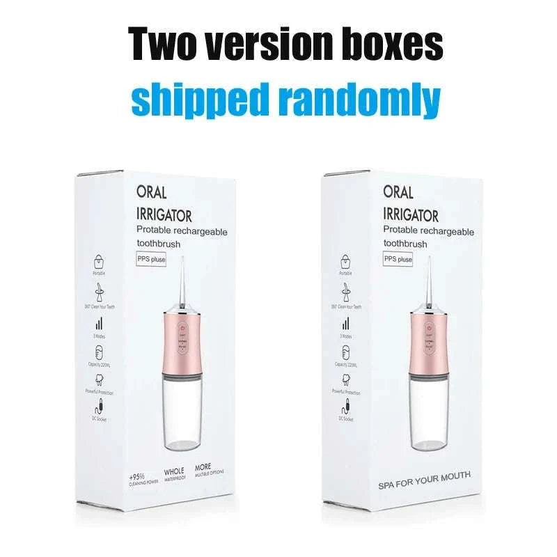 Portable Dental Water Flosser USB Rechargeable with 4 Jet Tips-059-Pink