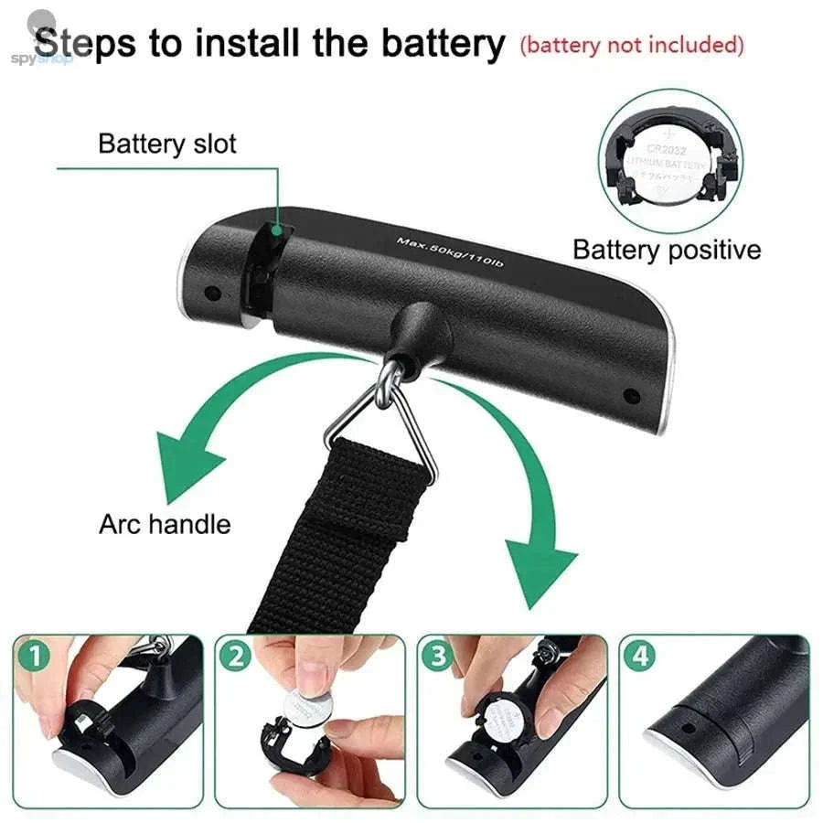 Portable Digital Luggage Scale, 50kg Travel Weight Checker-Webbing belt