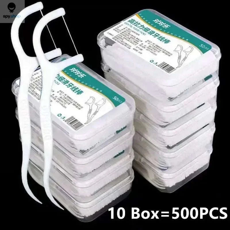 Portable Disposable Dental Floss Sticks – 50‑Pack On‑the‑Go Oral Care-C607-10 Box