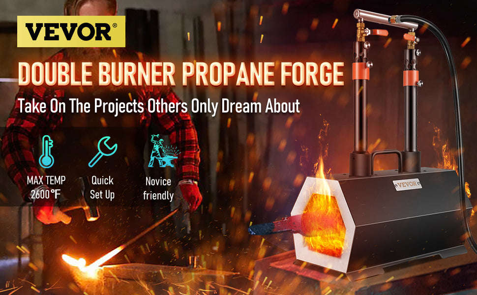 Portable Double Burner Propane Forge for Knife Making-2 Burners / United States