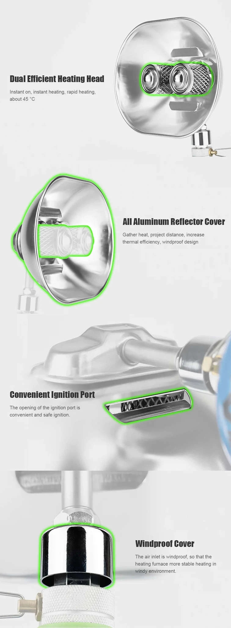Portable Double Head Infrared Gas Heater for Camping-BRS-H22