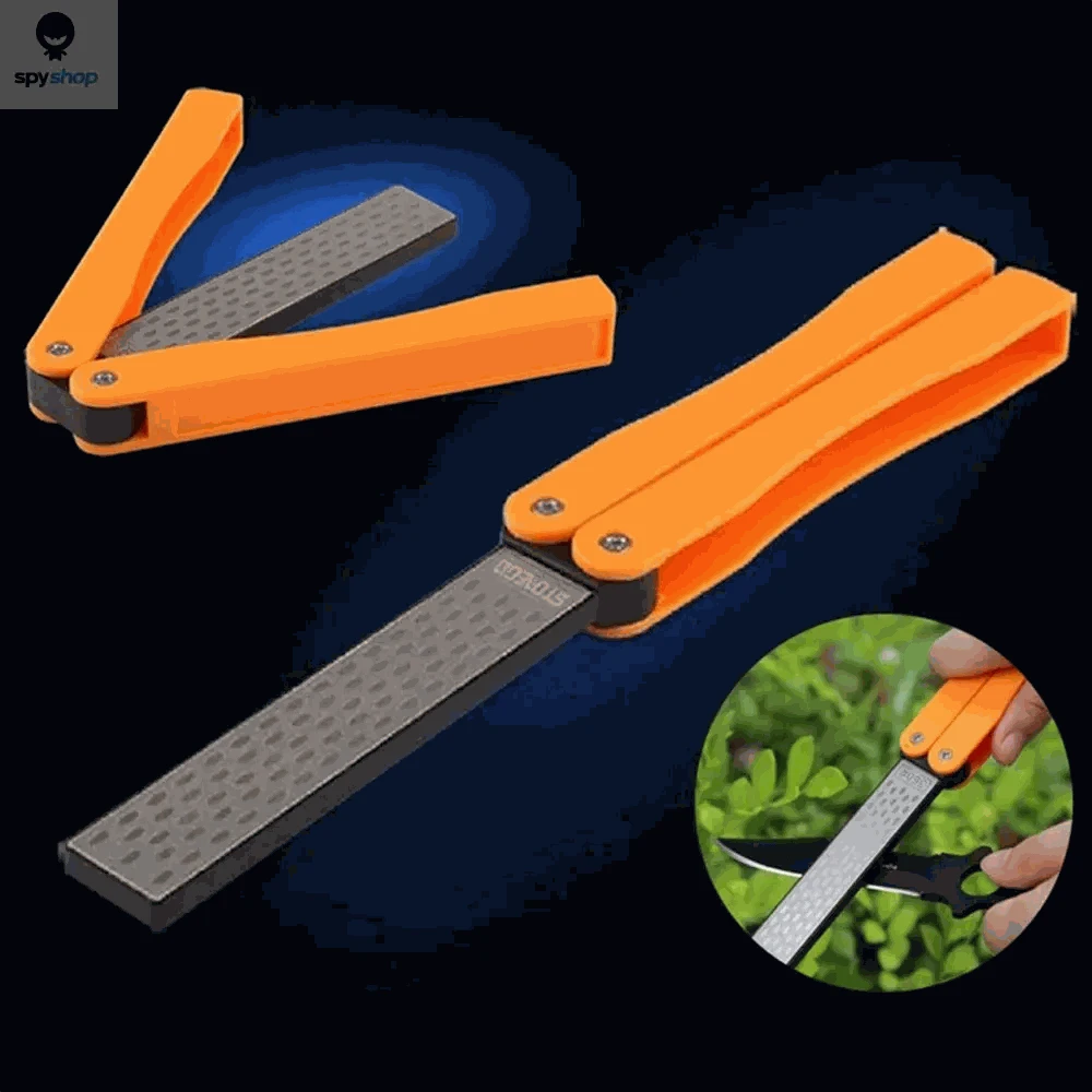 Portable Double-Sided Diamond Knife Sharpener-Orange