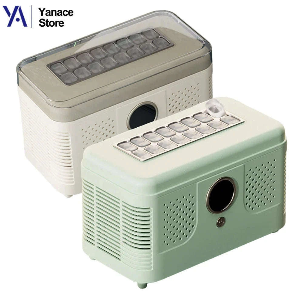 Portable Dual-Use Ice Maker for Car and Home-EU Car-Home-Beige