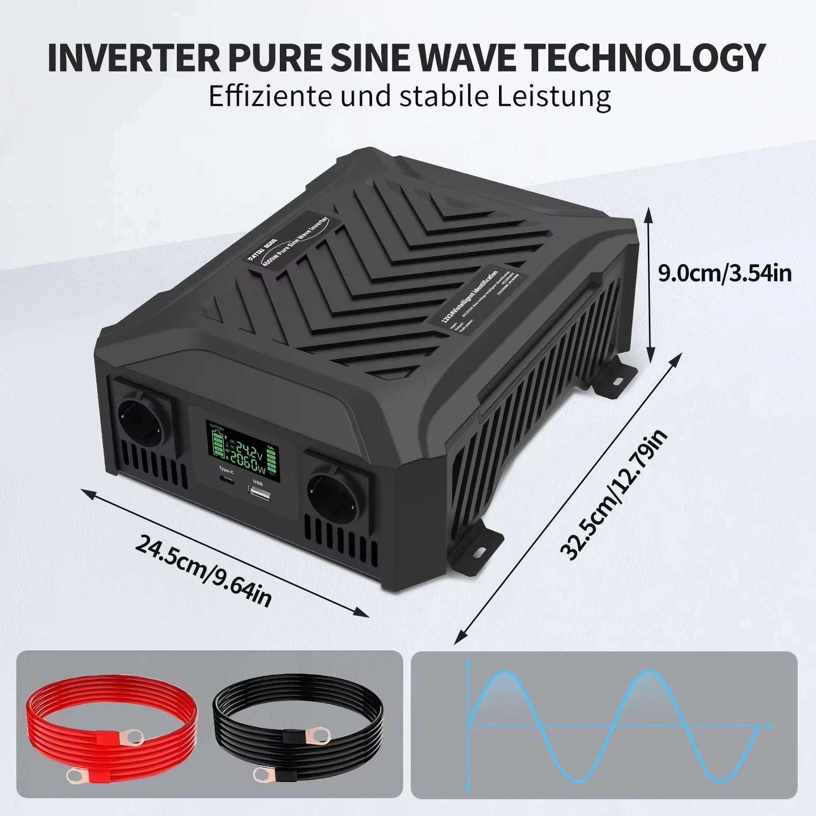 Portable Dual Voltage Pure Sine Wave Inverter 1200W/2300W-TY-PSW4000W / Poland
