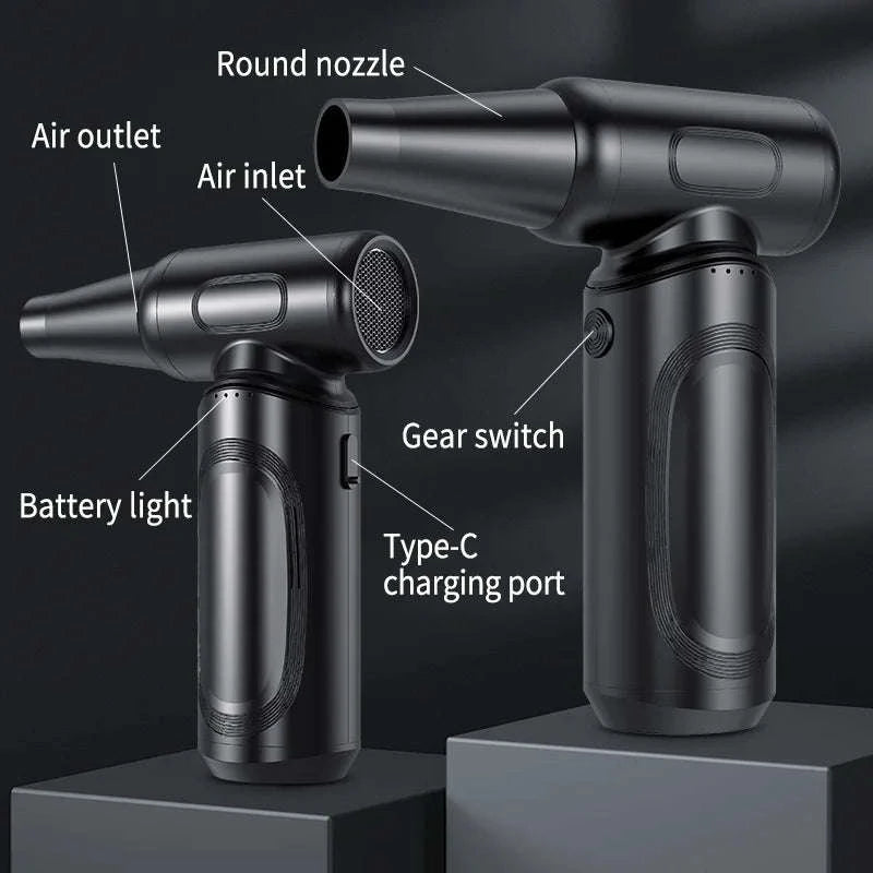 Portable Dust Blower with 6000mAh Battery for PC and Keyboard Cleaning-black / United States