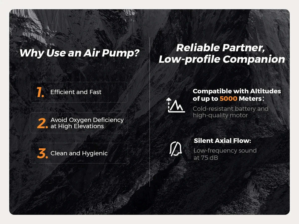 Portable Electric Air Pump with LED Light for Camping & Air Mattresses-Black