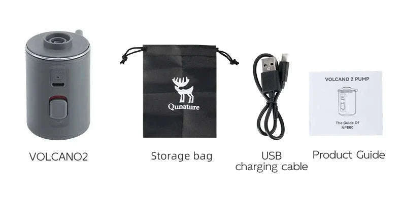 Portable Electric Air Pump with Type-C Charging for Outdoor Use-VOLCANO2-WT