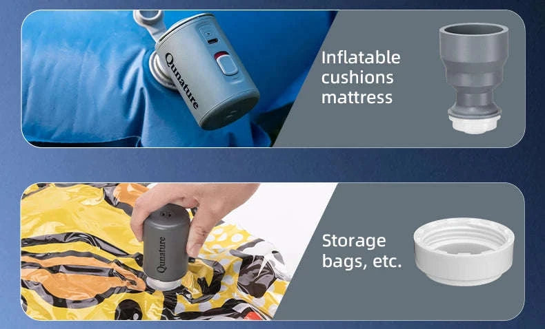 Portable Electric Air Pump with Type-C Charging for Outdoor Use-VOLCANO2-WT