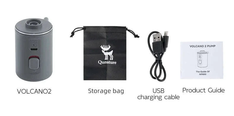Portable Electric Air Pump with Type-C Charging for Outdoor Use-VOLCANO2-WT