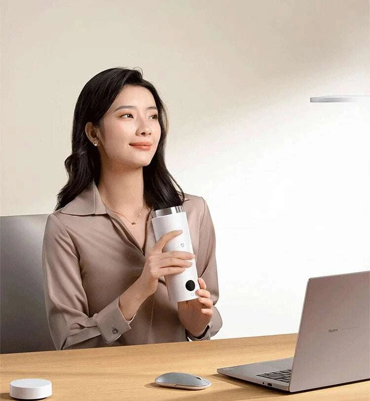 Portable Electric Kettle 350ml with Temperature Control & Thermos-White / EU