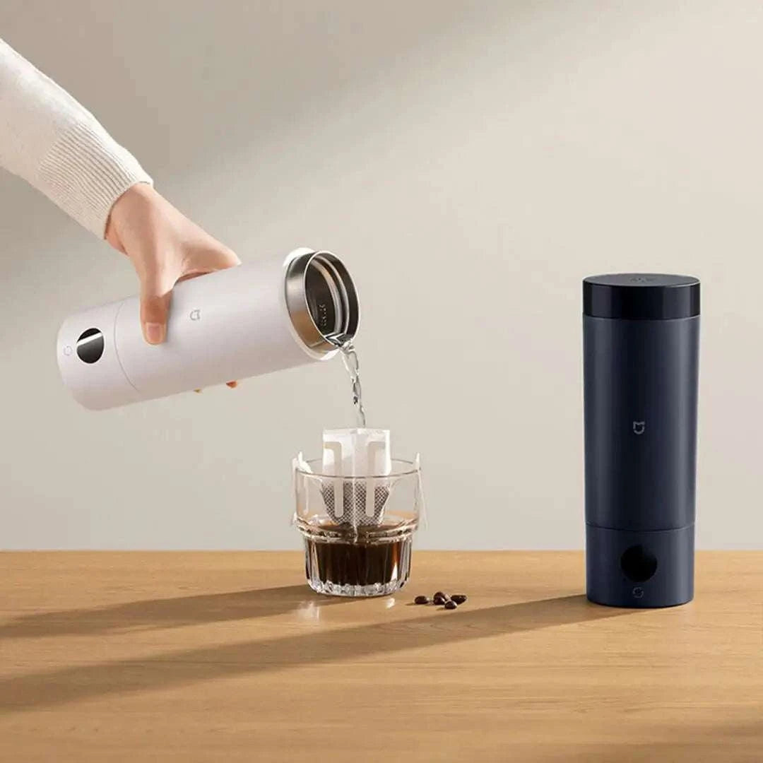 Portable Electric Kettle 350ml with Temperature Control & Thermos-White / EU