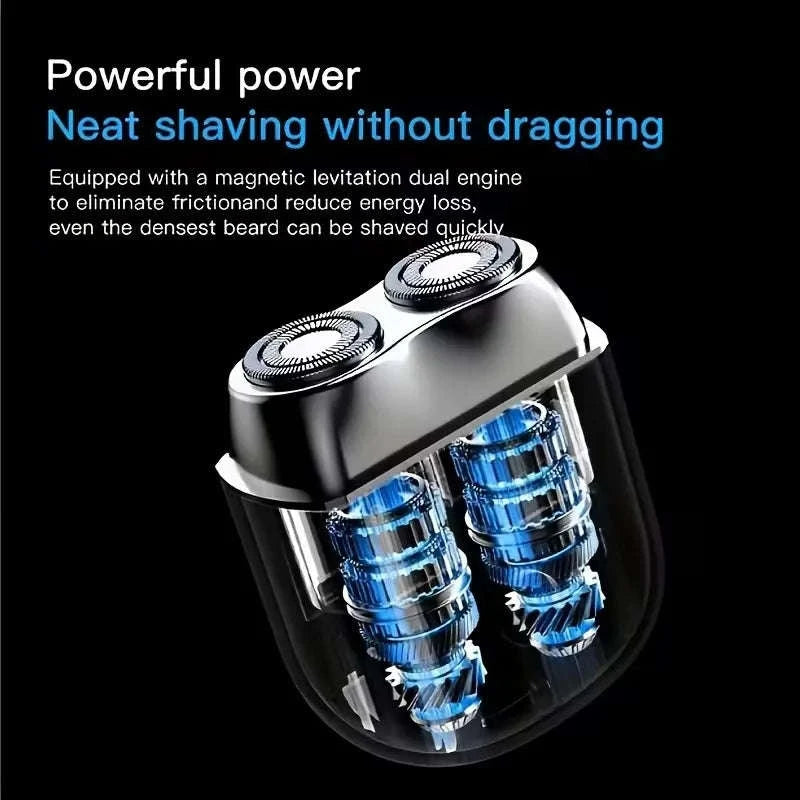 Portable Electric Shaver for Men with Dual Ring Blades & USB Charging-Orange / United States