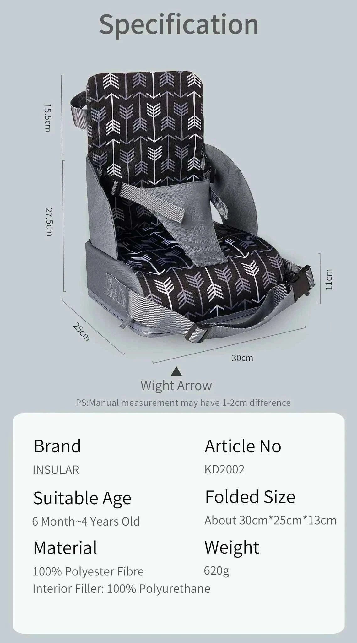 Portable Foldable Children's Booster Seat for Dining and Travel-Giraffe