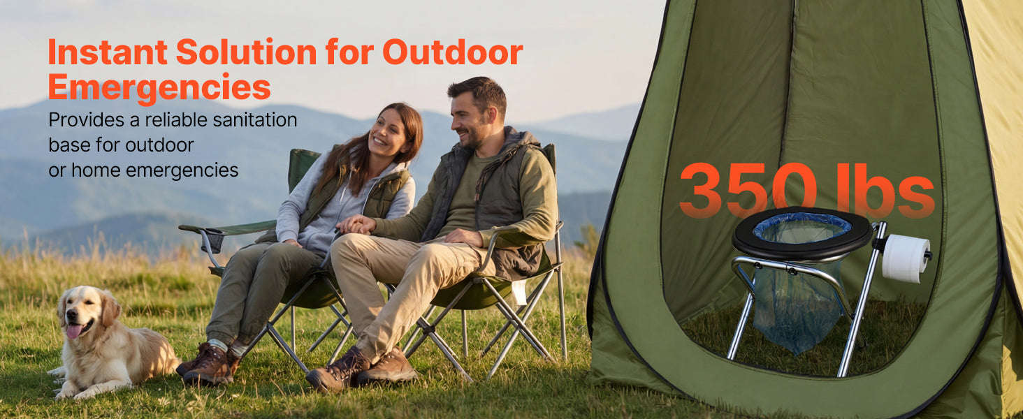 Portable Foldable Toilet for Camping with Soft Seat-350 lbs / United States