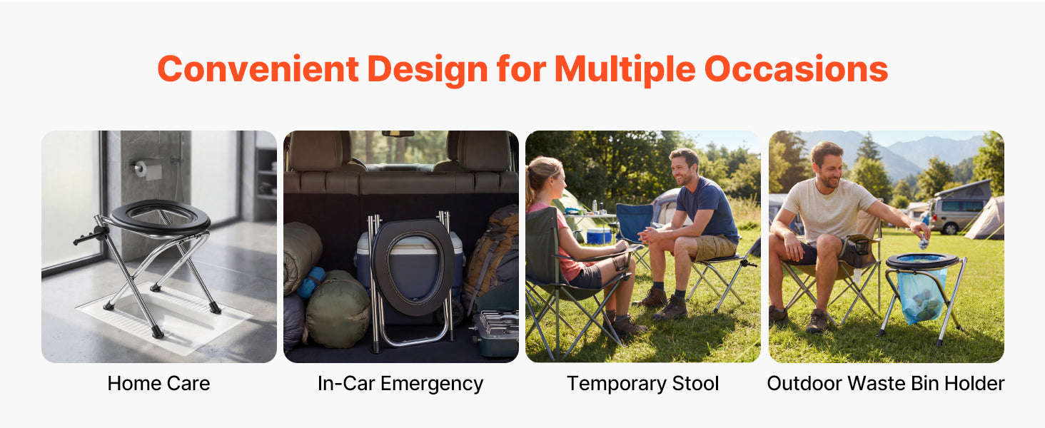 Portable Foldable Toilet for Camping with Soft Seat-350 lbs / United States