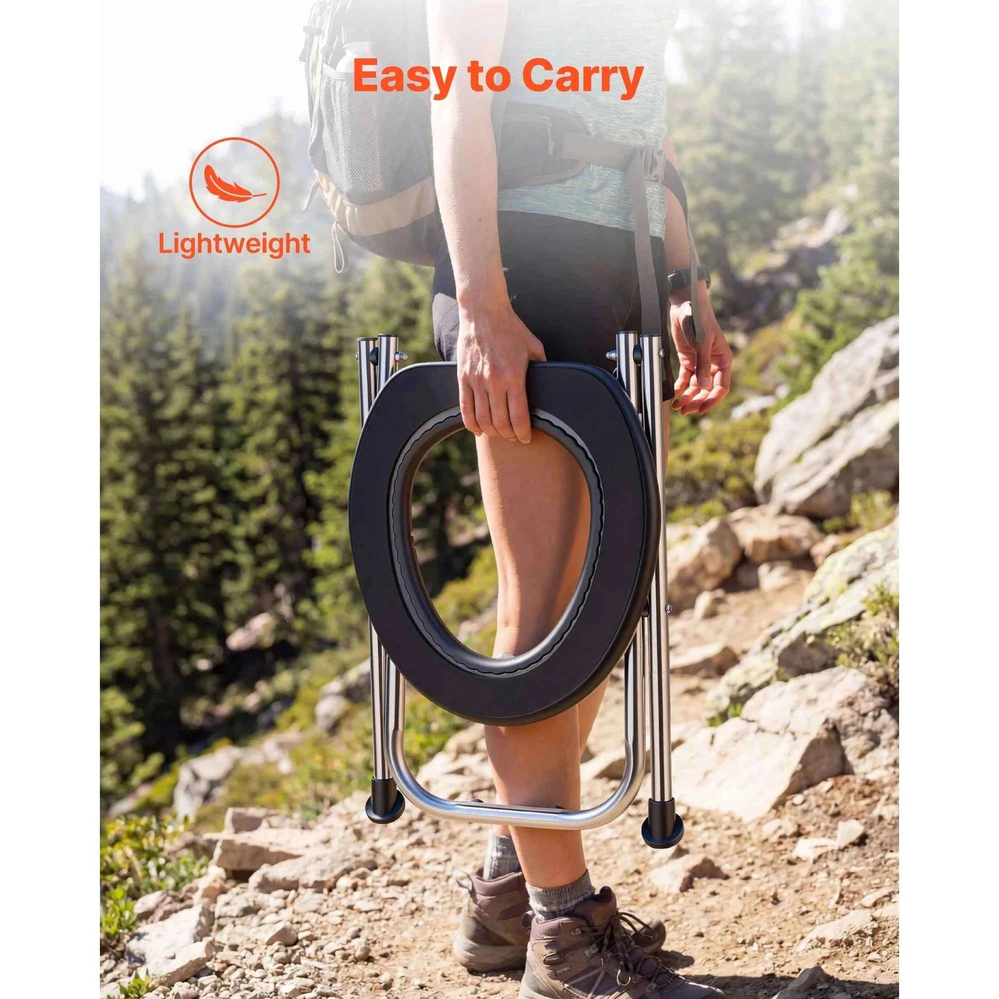 Portable Foldable Toilet for Camping with Soft Seat-350 lbs / United States
