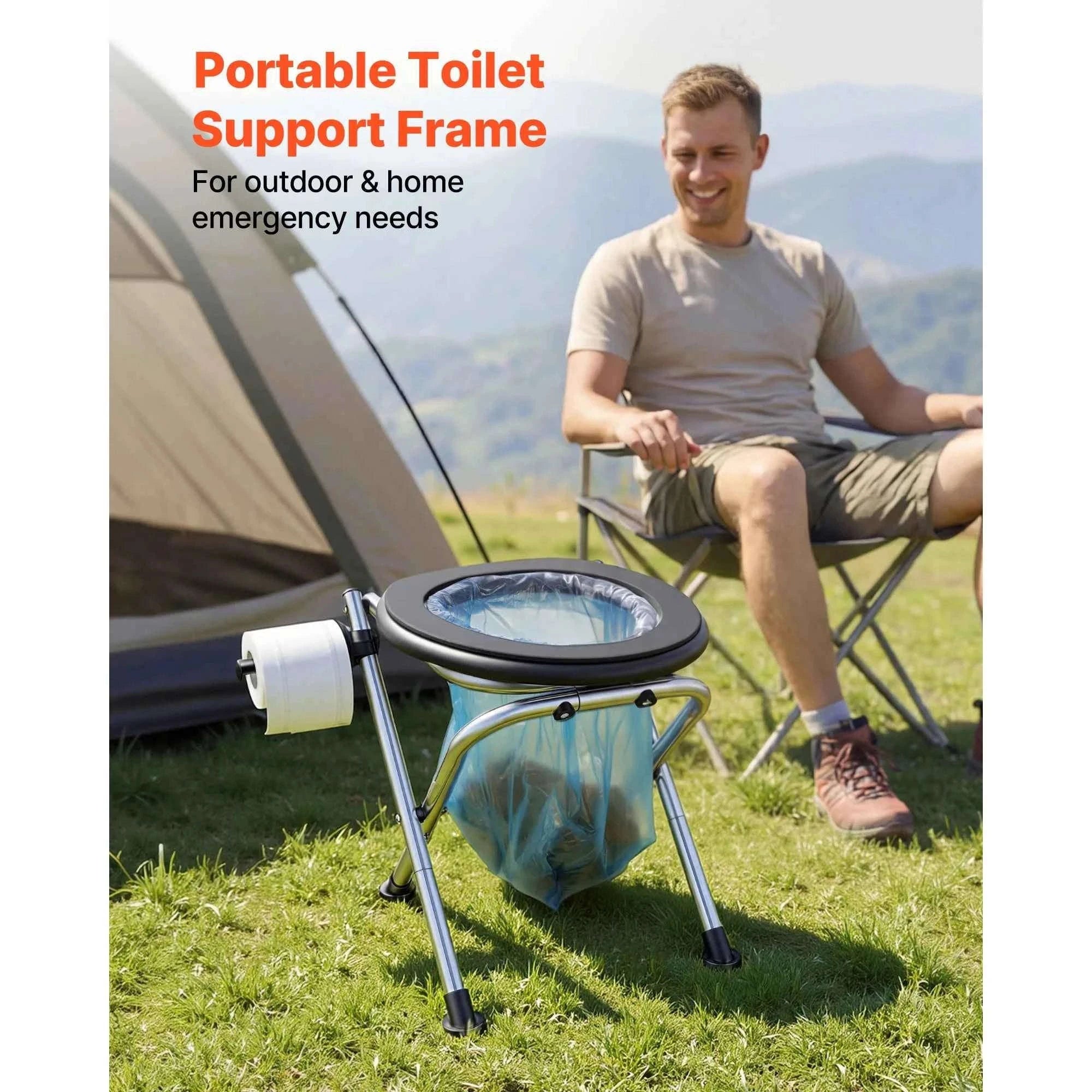 Portable Foldable Toilet for Camping with Soft Seat-350 lbs / United States
