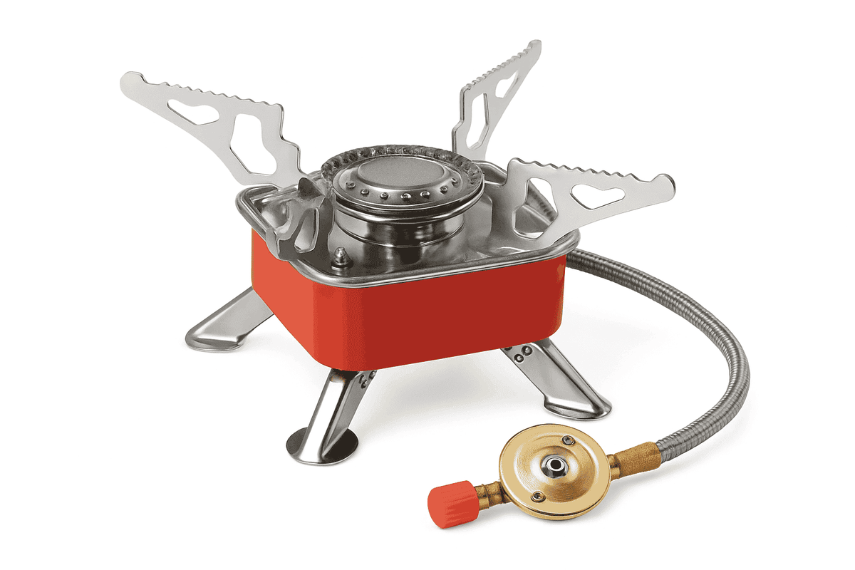 Portable Foldable Windproof Gas Stove for Camping and Hiking-With external wiring