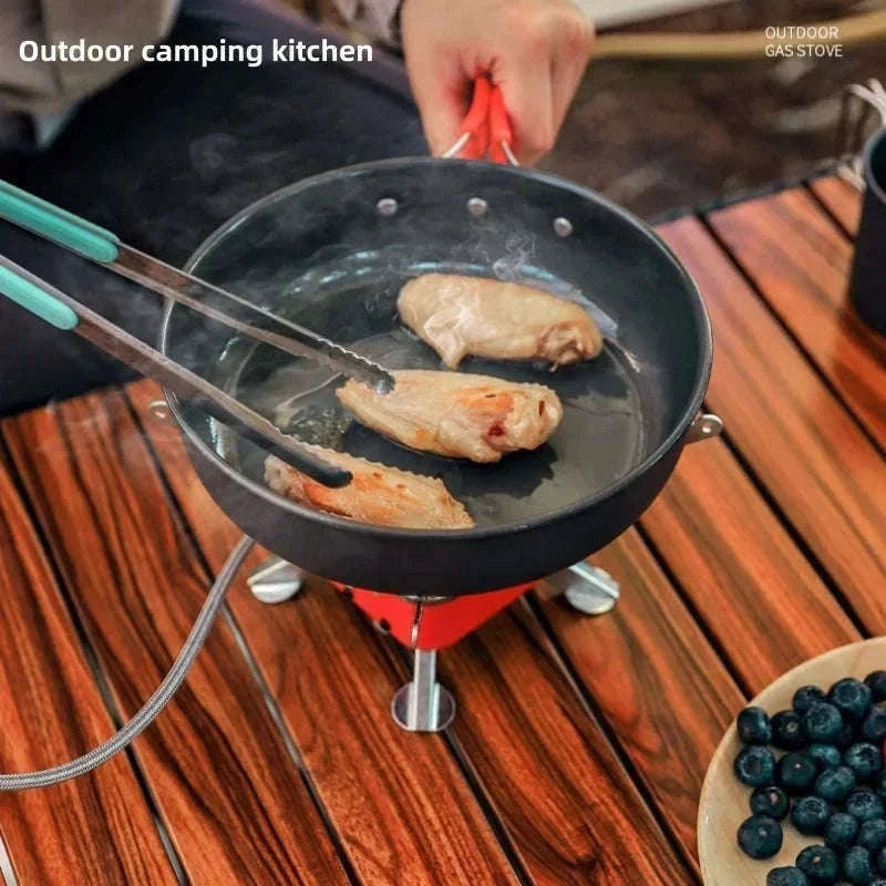 Portable Foldable Windproof Gas Stove for Camping and Hiking-With external wiring