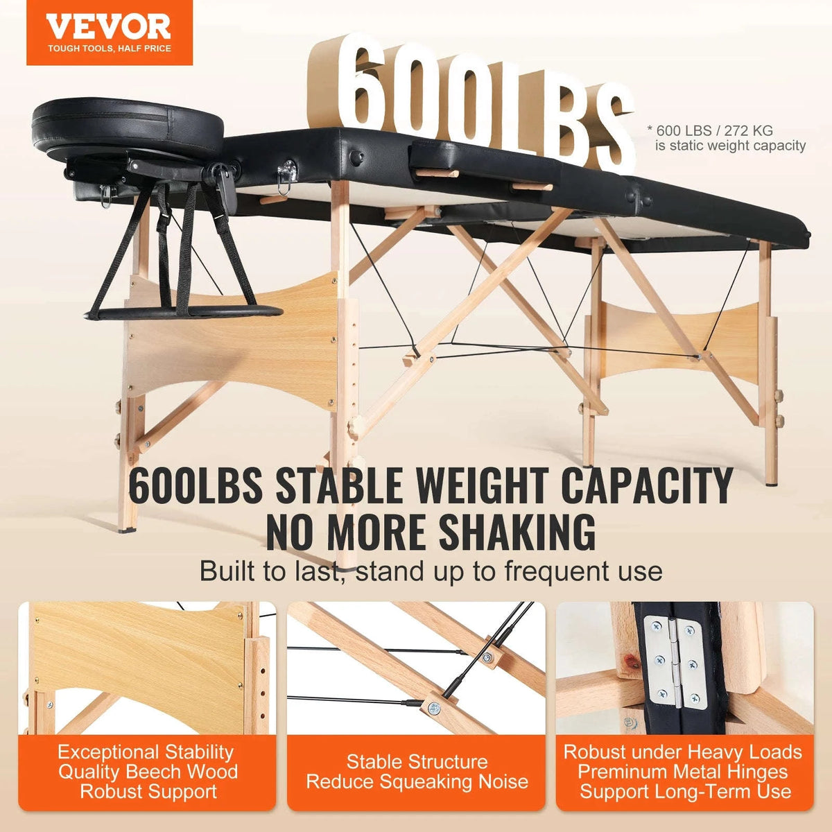 Portable Folding Adjustable Massage Table for Spa, Therapy, Clinic, Home and Beauty Use-24inch / United States