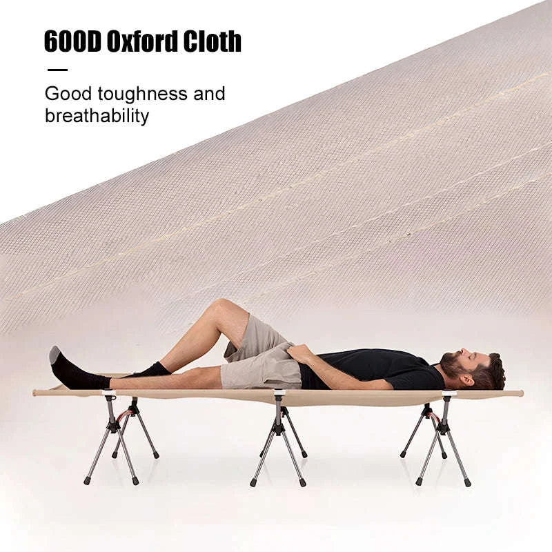 Portable Folding Camping Bed with Height Adjustment-black / United States