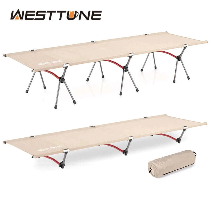 Portable Folding Camping Bed with Height Adjustment-black / United States