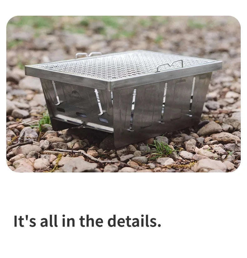 Portable Folding Charcoal Grill for IGT Table with Tongs-Folding Grill / Germany
