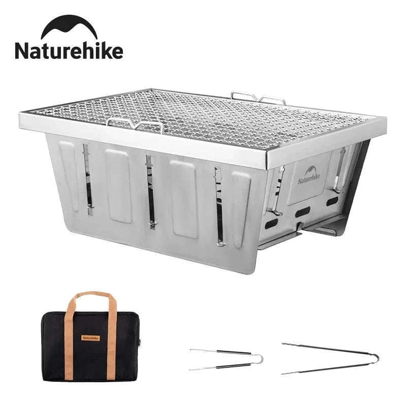 Portable Folding Charcoal Grill for IGT Table with Tongs-Folding Grill / Germany
