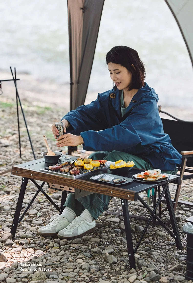 Portable Folding Charcoal Grill for IGT Table with Tongs-Folding Grill / Germany