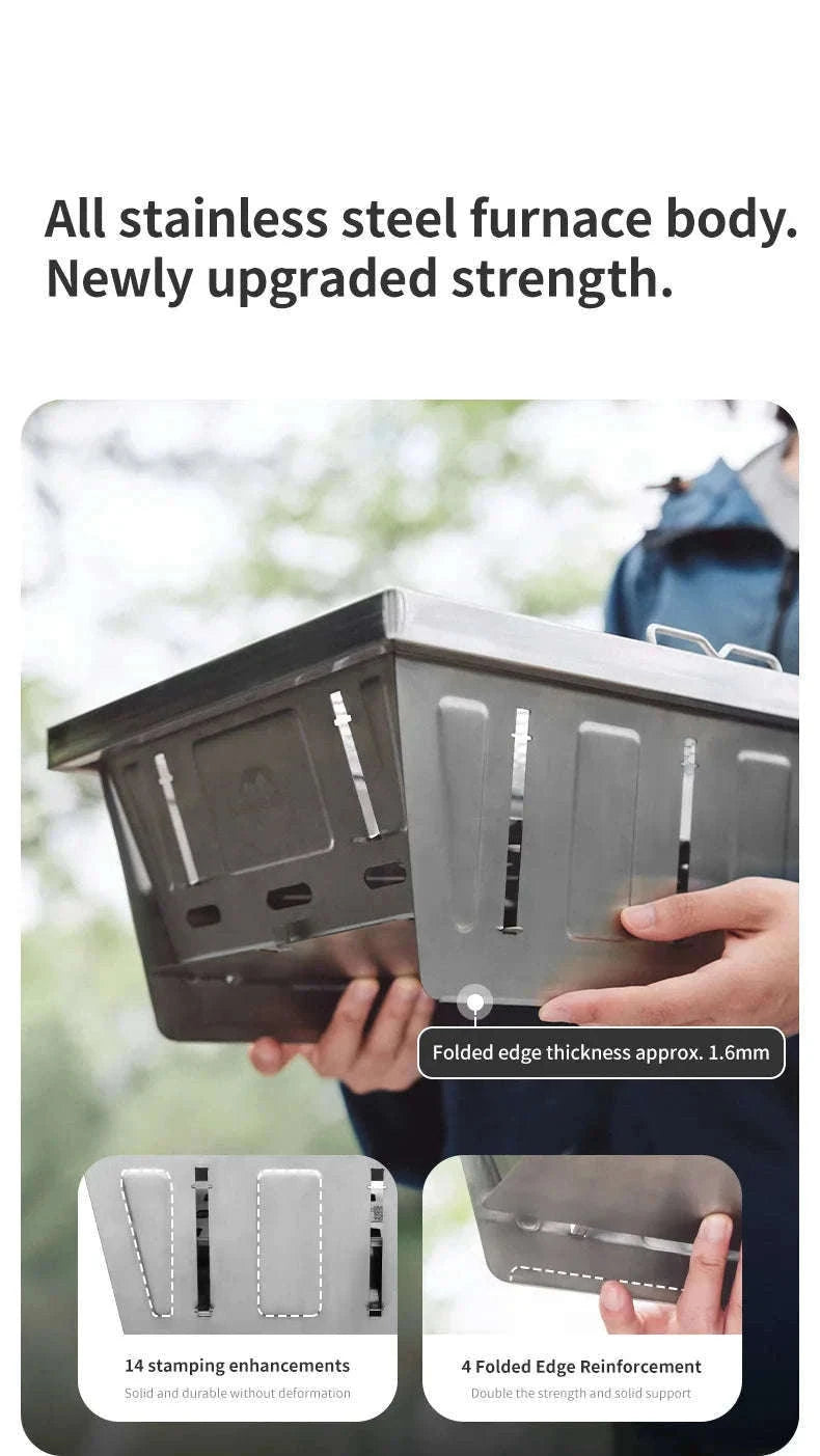 Portable Folding Charcoal Grill for IGT Table with Tongs-Folding Grill / Germany