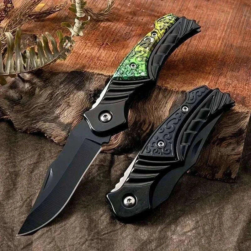 Portable Folding Fruit Knife for Outdoor and Everyday Cutting-light green