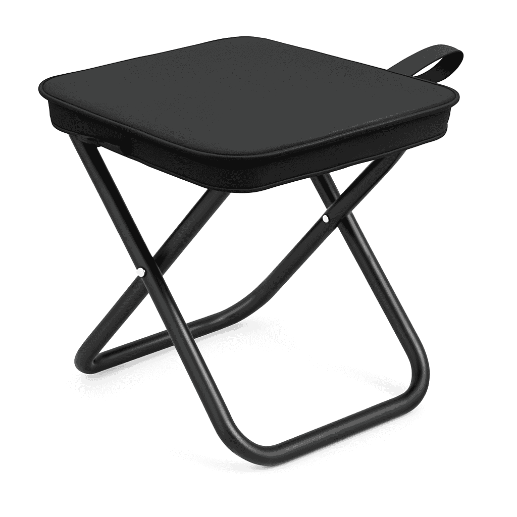 Portable Folding Stool Compact Travel Seat for Camping, Hiking & Daily Use-Black-A