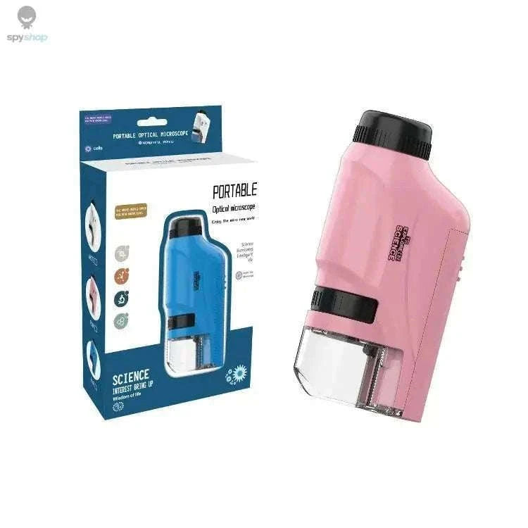 Portable Handheld Microscope 60–120X with LED Light-Blue