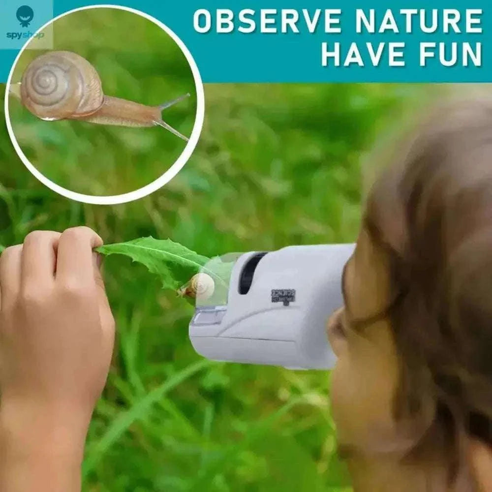 Portable Handheld Microscope 60–120X with LED Light-Blue