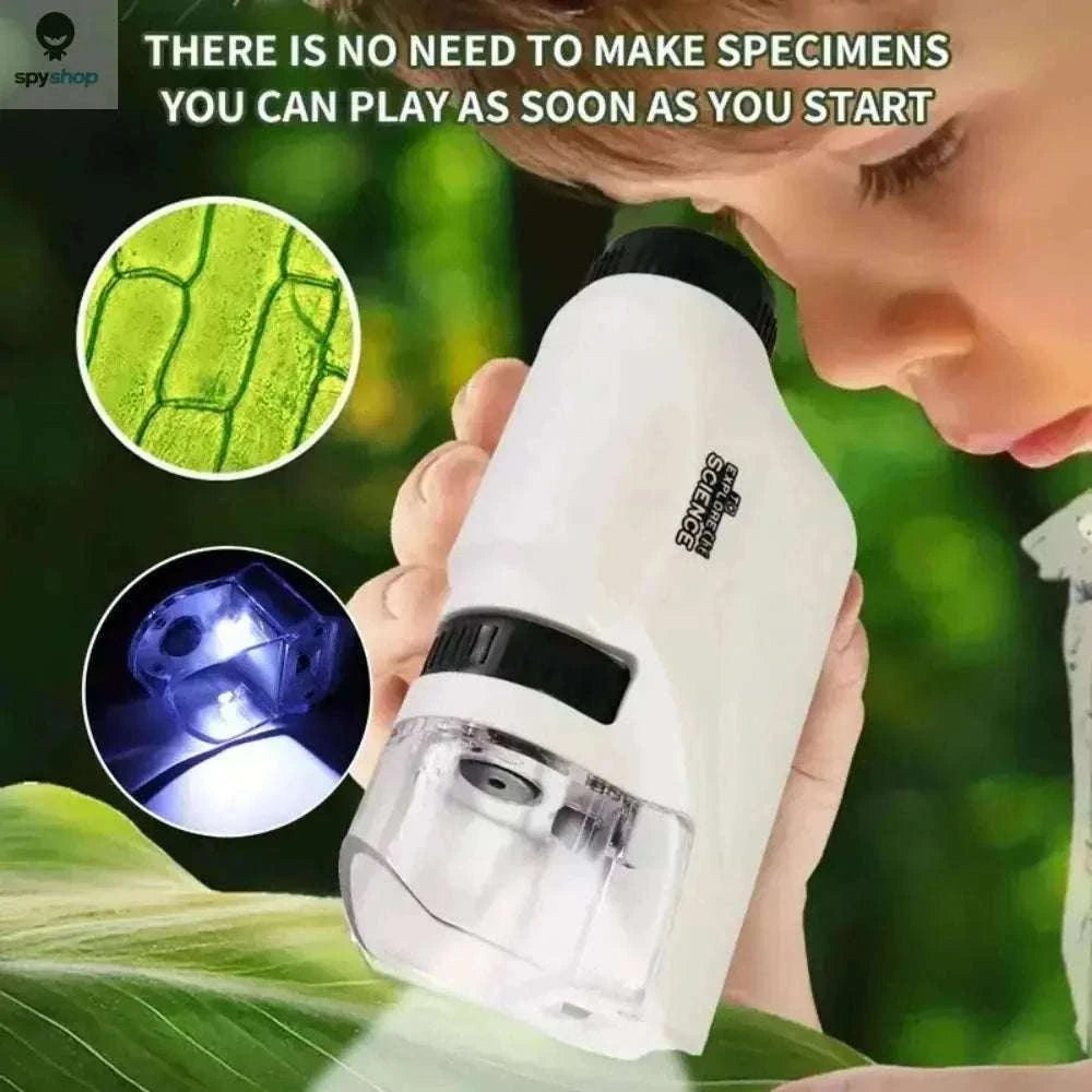 Portable Handheld Microscope 60–120X with LED Light-Blue