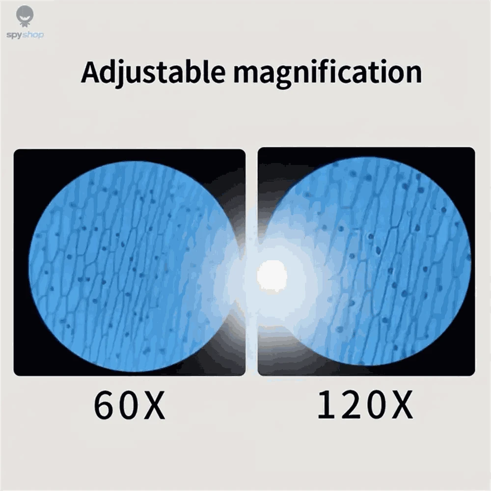 Portable Handheld Microscope 60–120X Zoom with LED Light-