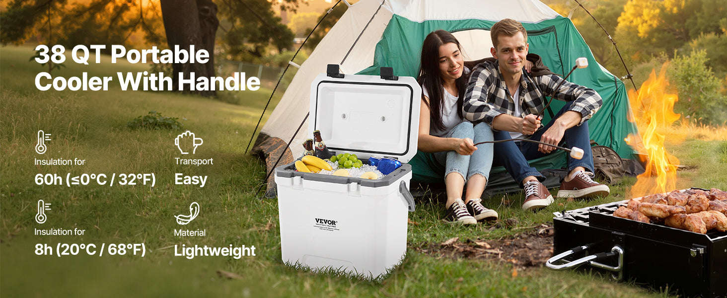 Portable Hard Cooler with Ice Retention, Heavy-Duty Handles and Cup Holder-16.5qt / United States