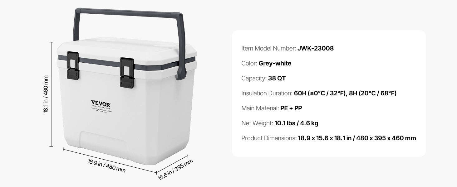 Portable Hard Cooler with Ice Retention, Heavy-Duty Handles and Cup Holder-16.5qt / United States