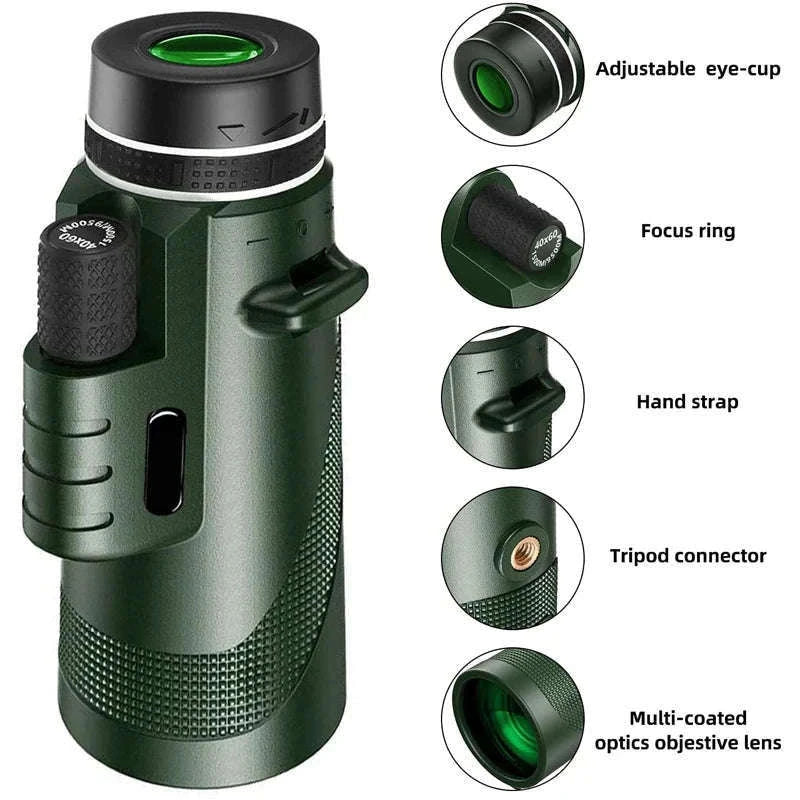 Portable HD Monocular Telescope for Outdoor Adventures-G872D-Green suit2