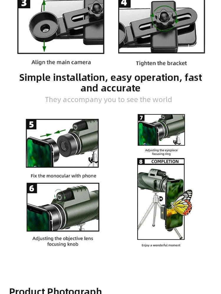 Portable HD Monocular Telescope for Outdoor Adventures-G872D-Green suit2
