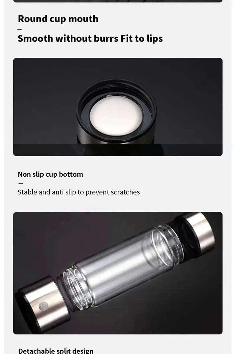 Portable Hydrogen-Rich Water Cup USB Rechargeable 420ml-style 2Upgraded